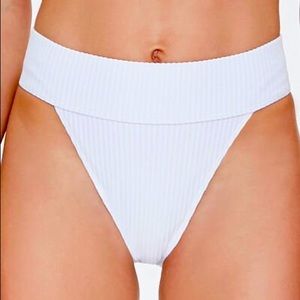 Ribbed High-Waisted Bikini Bottoms